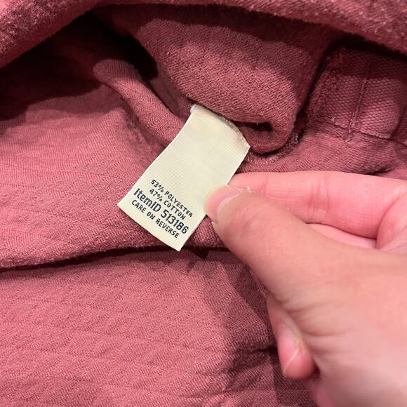 LL Bean Women's SoftLight Quilted Top Funnelneck Pullover Sz L Maroon - Picture 8 of 8